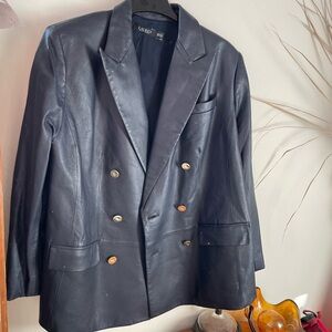Ralph Lauren Navy Leather Jacket